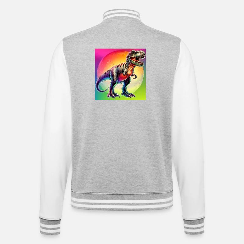 dinosaure - Veste Teddy - gris chiné / blanc