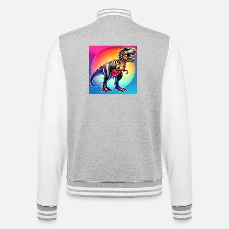 dinosaur - College Sweat Jacket - heather grey/white