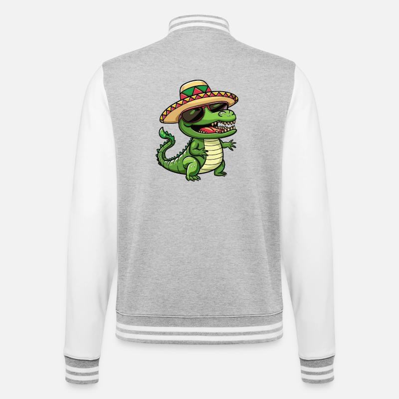 Aligator Funny Sombrero - College Sweat Jacket - heather grey/white