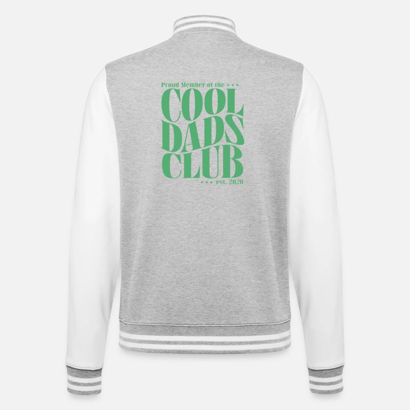 Cool Dads Club - Dad-to-be 2026 Gift - College Sweat Jacket - heather grey/white