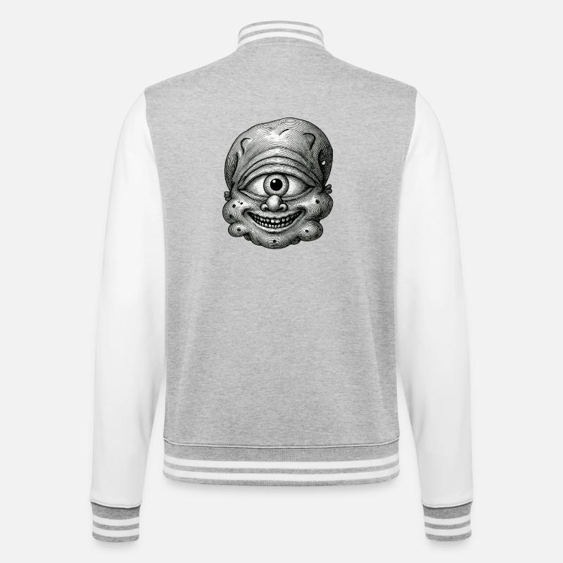 Galactic smile - College Sweat Jacket - heather grey/white