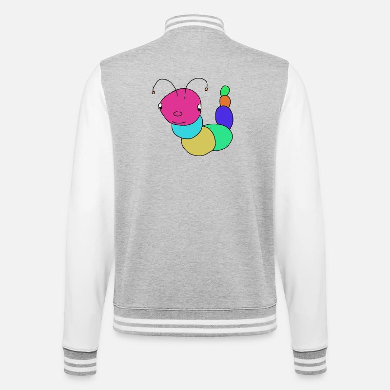 Chenilles, chenilles, bébés chenilles - Veste Teddy - gris chiné / blanc