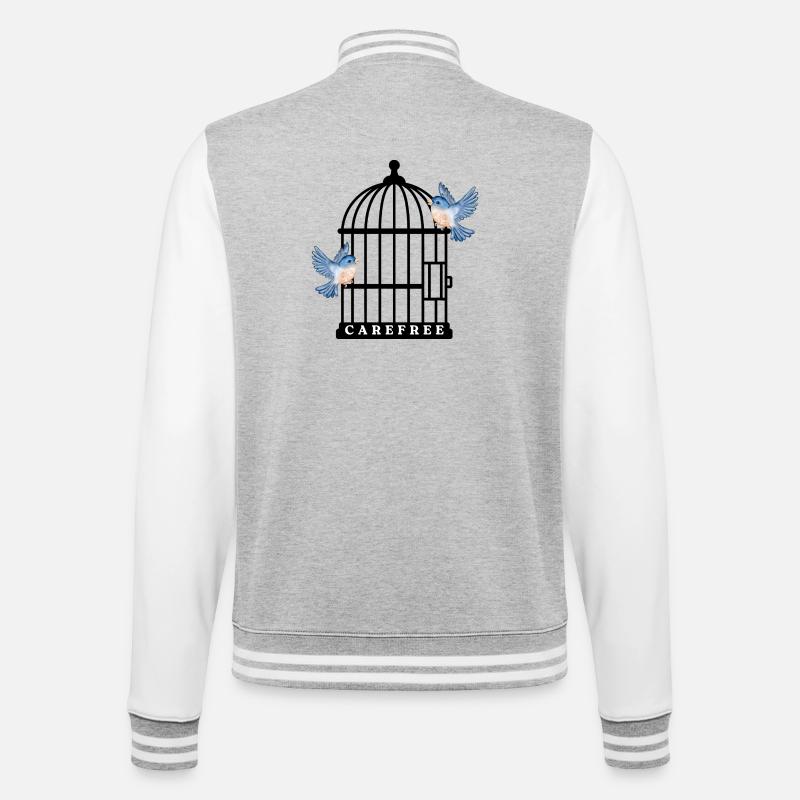 insouciant - Veste Teddy - gris chiné / blanc