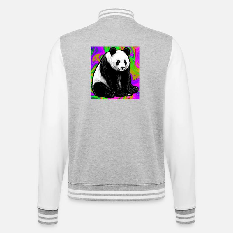 panda - Veste Teddy - gris chiné / blanc
