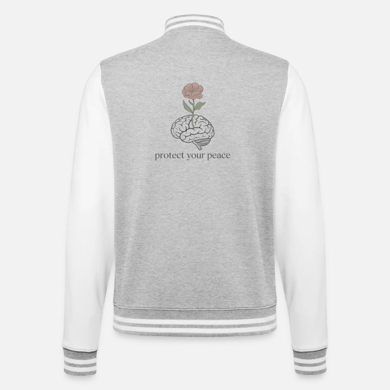 Brain Flower : Protéger la paix - Veste Teddy - gris chiné / blanc