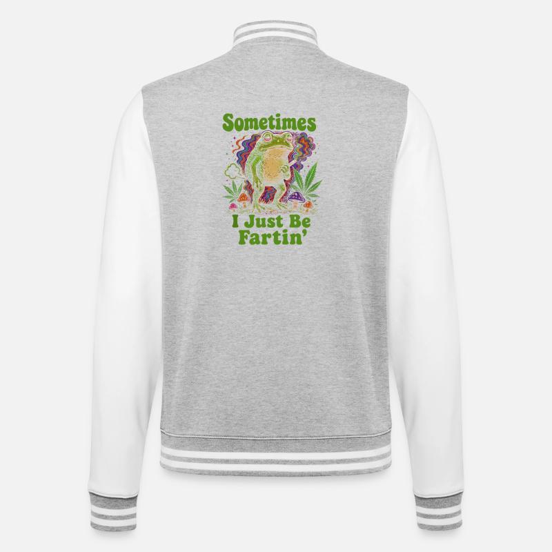 Psychedelic Frog : Vibrations de pets - Veste Teddy - gris chiné / blanc