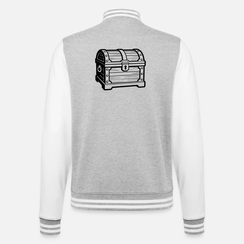 Schatzkammer - College-Sweatjacke - Grau meliert/Weiß