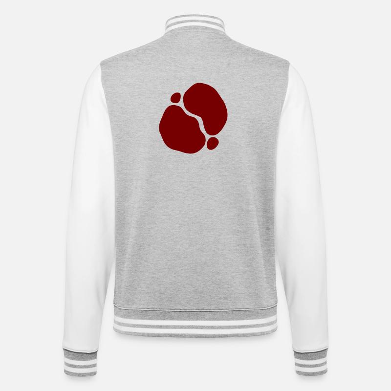 Red Organic Shapes Transparent Design - College Sweat Jacket - heather grey/white