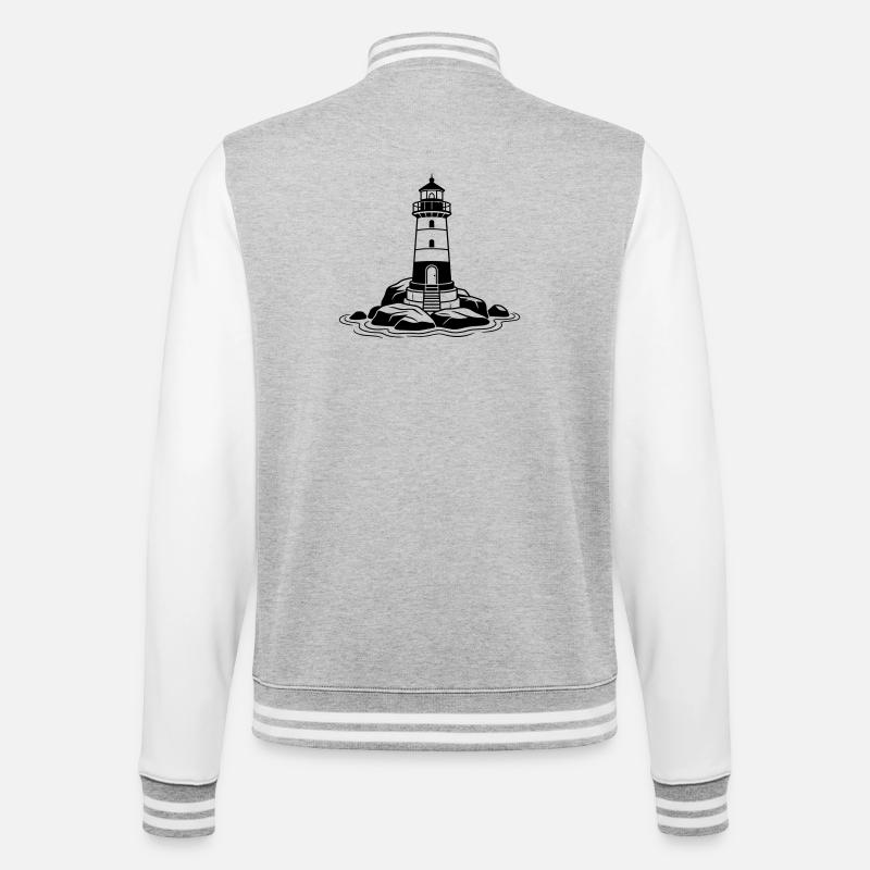 lighthouse - College Sweat Jacket - heather grey/white