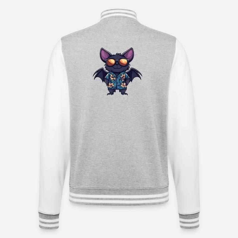 Bat Comic Holiday - College Sweat Jacket - heather grey/white