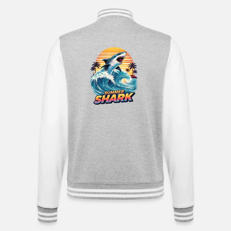 Requin d’été - Veste Teddy - gris chiné / blanc