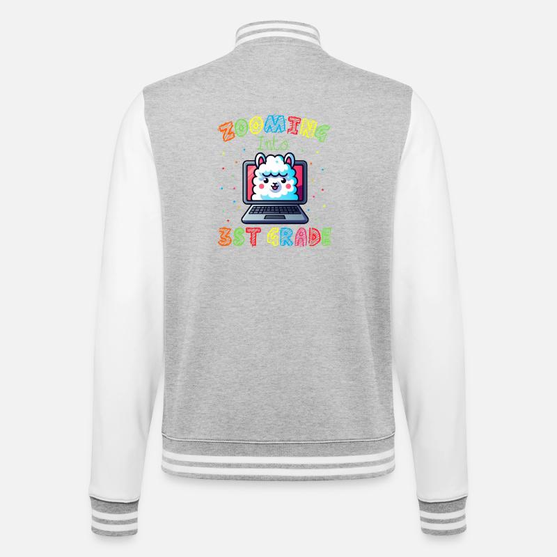 Lama Code Arc-en-Ciel Numérique - Veste Teddy - gris chiné / blanc