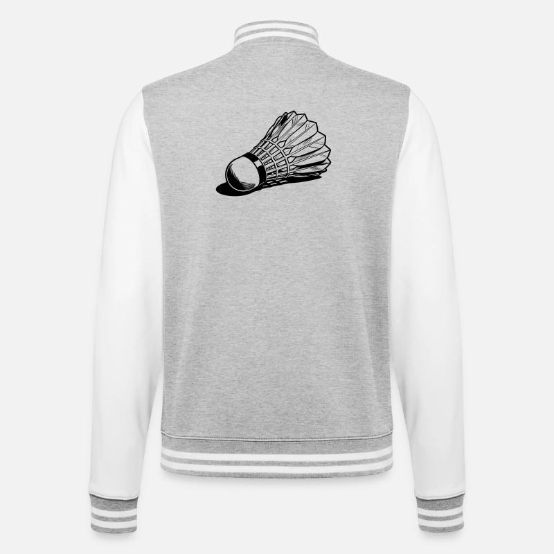 badminton shuttle - College Sweat Jacket - heather grey/white