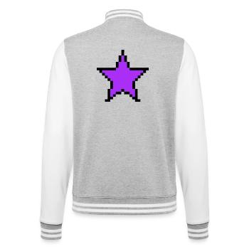 Pixel Stern 8-Bit Power Up - College-Sweatjacke - Grau meliert/Weiß - Hinten - Marisol (170cm)