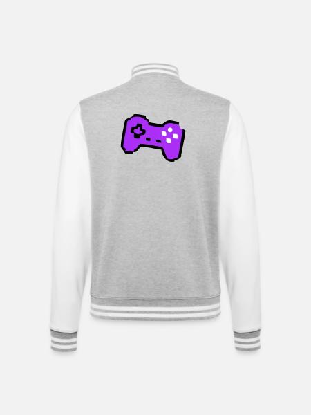 Weird Retro Controller Gamer - College Sweat Jacket - heather grey/white