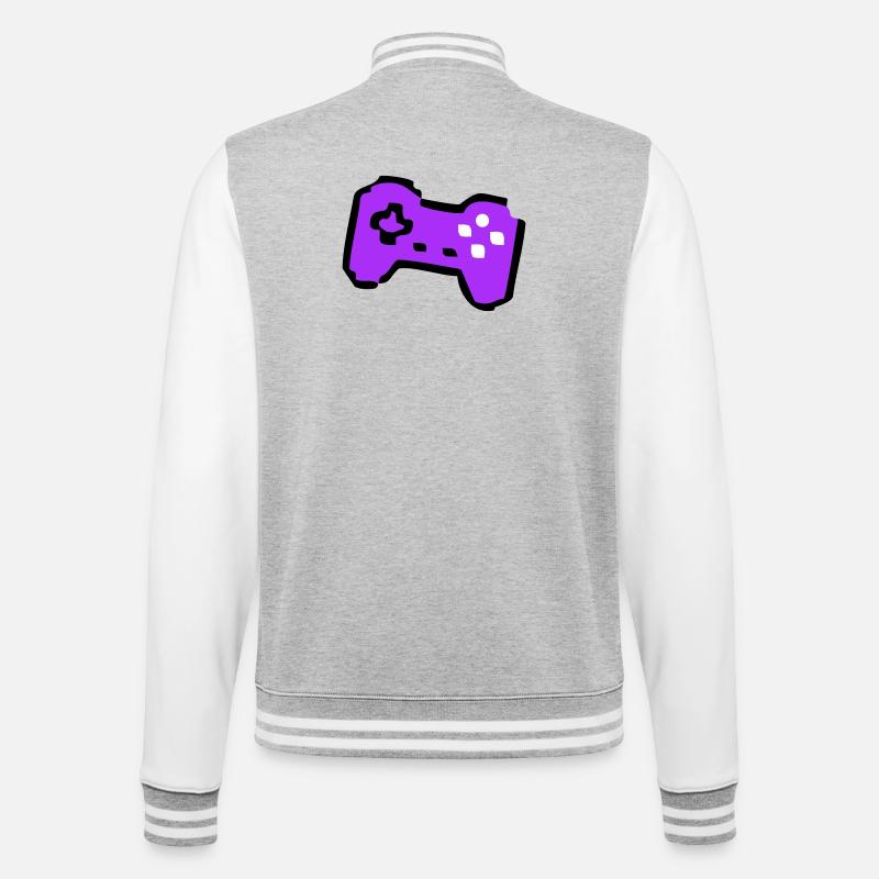 Weird Retro Controller Gamer - College Sweat Jacket - heather grey/white