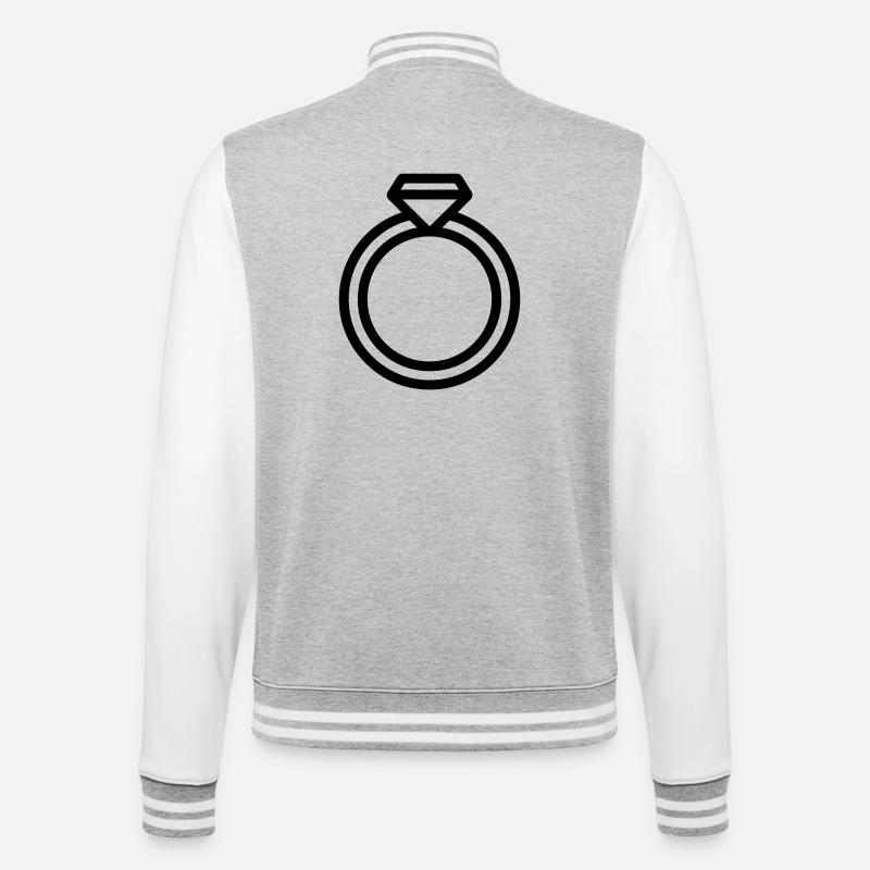 alliance - Veste Teddy - gris chiné / blanc