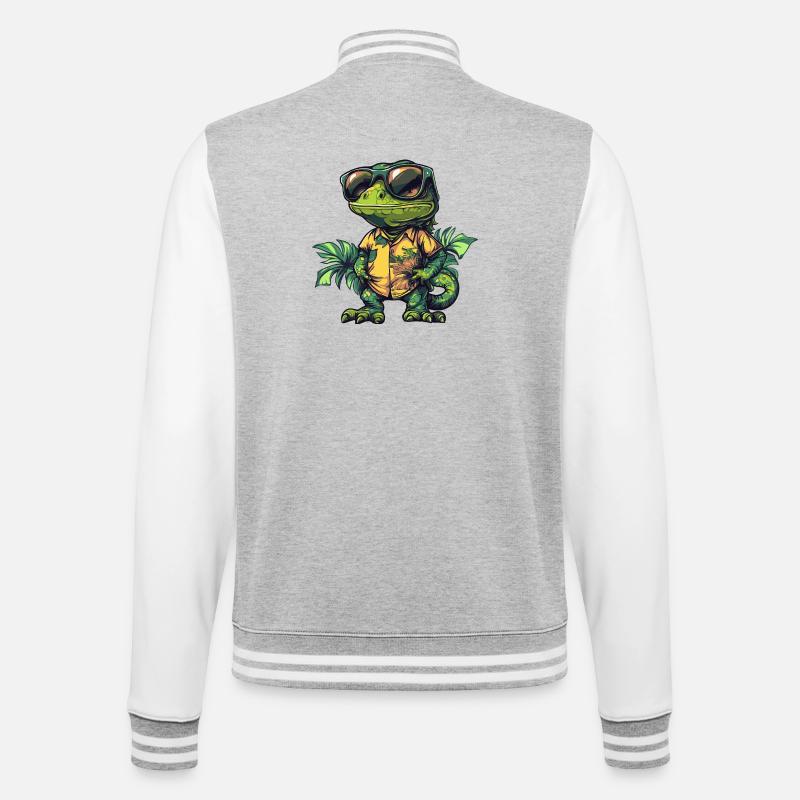 Chameleon Comic Holidays - College Sweat Jacket - heather grey/white