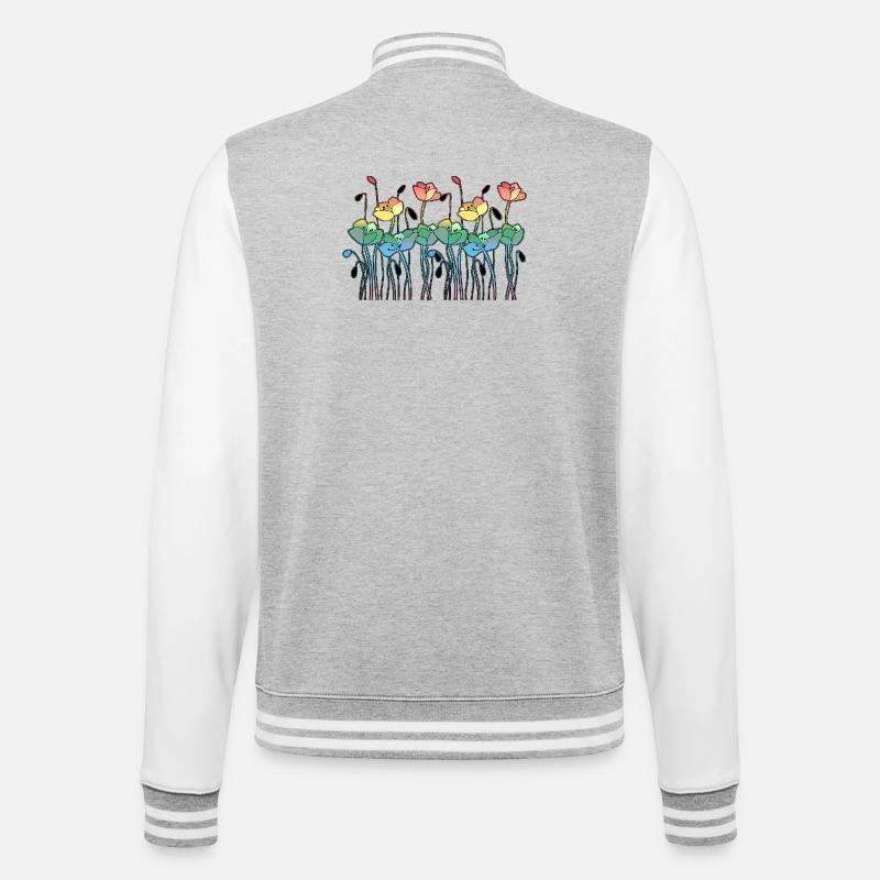 Fleur - Veste Teddy - gris chiné / blanc