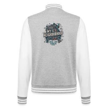 Hambourg Mon quartier - Veste Teddy - gris chiné / blanc - Dos - Marisol (170cm)