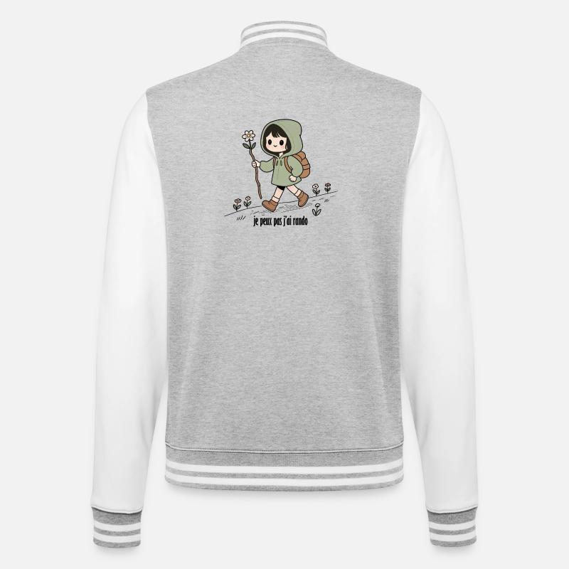 Randonneuse , je peux pas j'ai rando - Veste Teddy - gris chiné / blanc