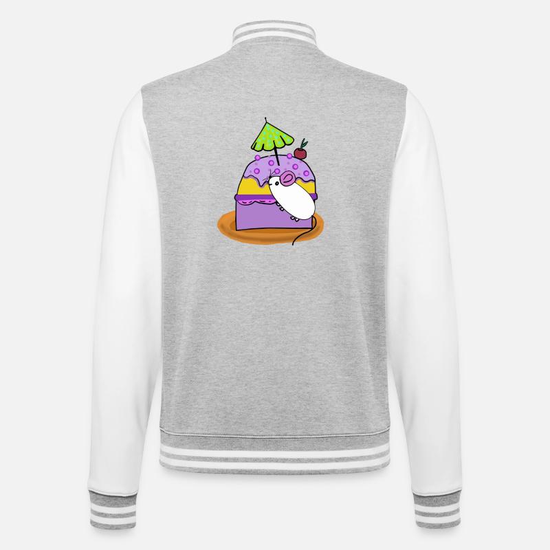 Cake Mouse Muffin Mice - College Sweat Jacket - heather grey/white