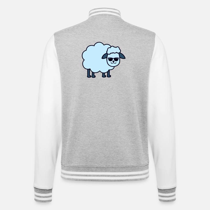 Lunettes de soleil Bleu mouton - Veste Teddy - gris chiné / blanc