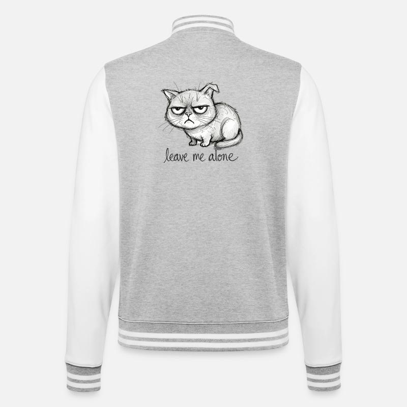 Doodle Cat - College Sweat Jacket - heather grey/white
