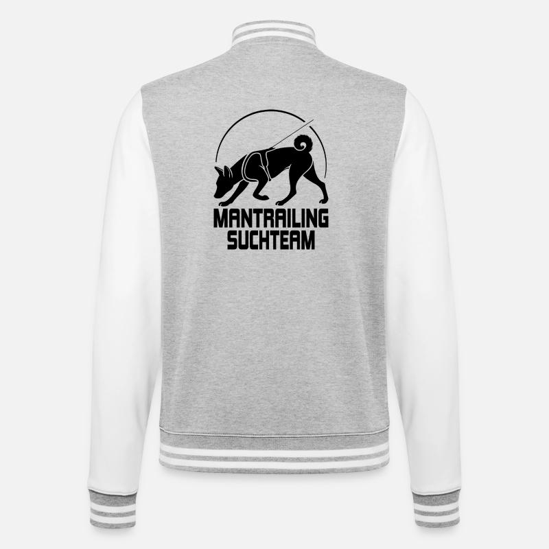 Basenji Mantrailing Search Team Dogs Wilsigns - College Sweat Jacket - heather grey/white