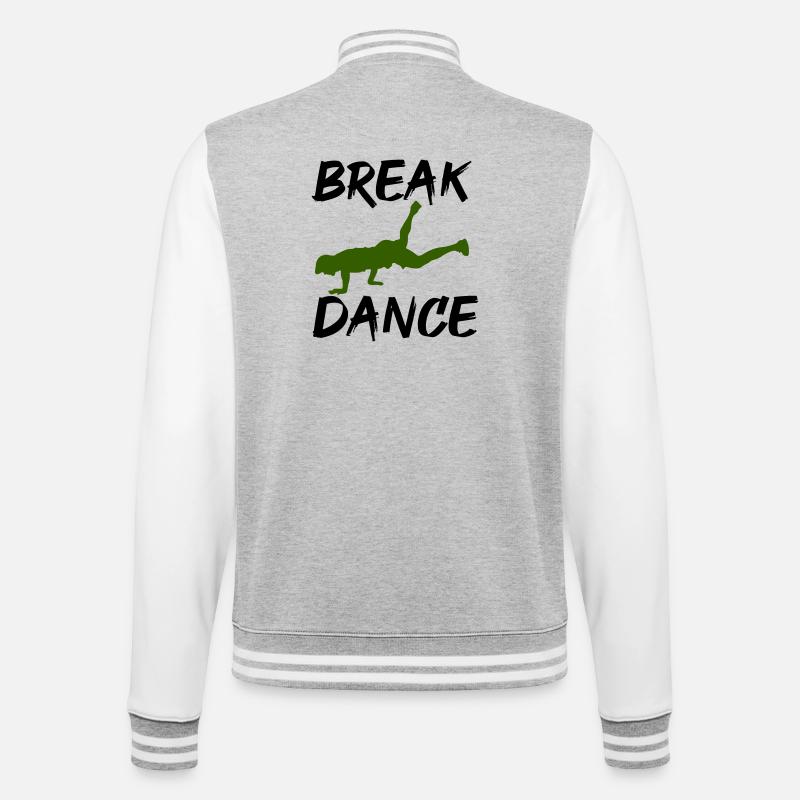 Breakdancing - College Sweat Jacket - heather grey/white