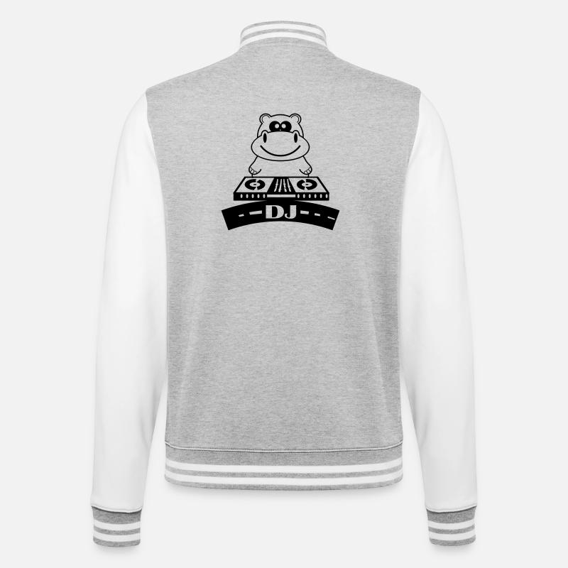 hippo_dj - Veste Teddy - gris chiné / blanc