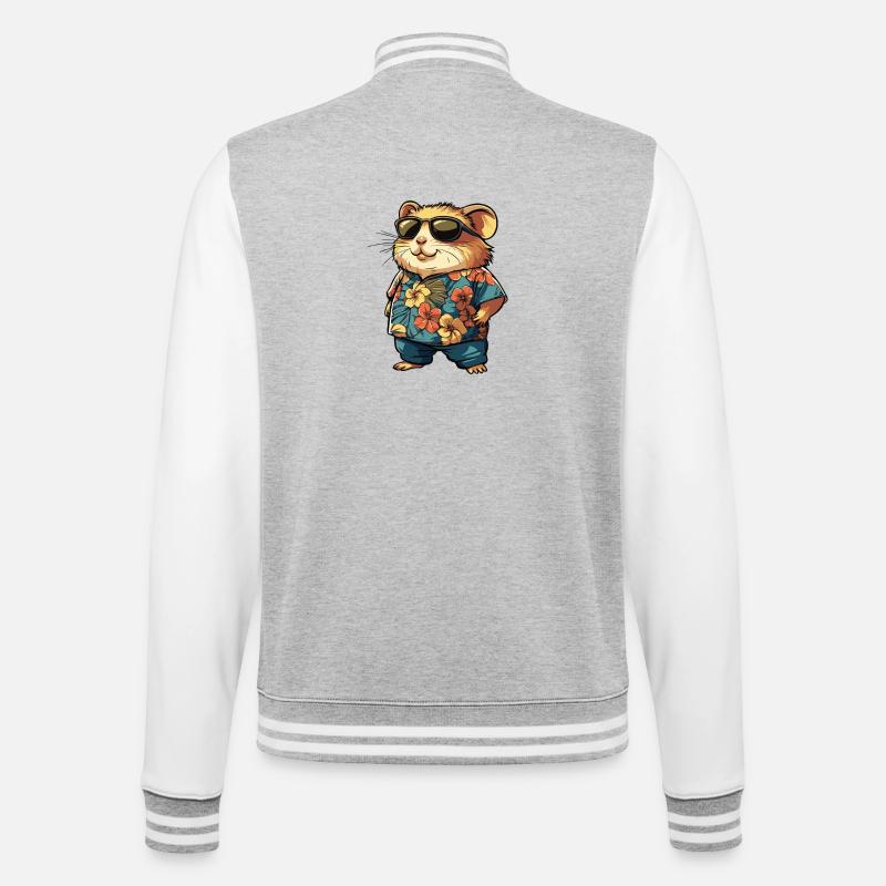Vacances de la bande dessinée Hamster - Veste Teddy - gris chiné / blanc
