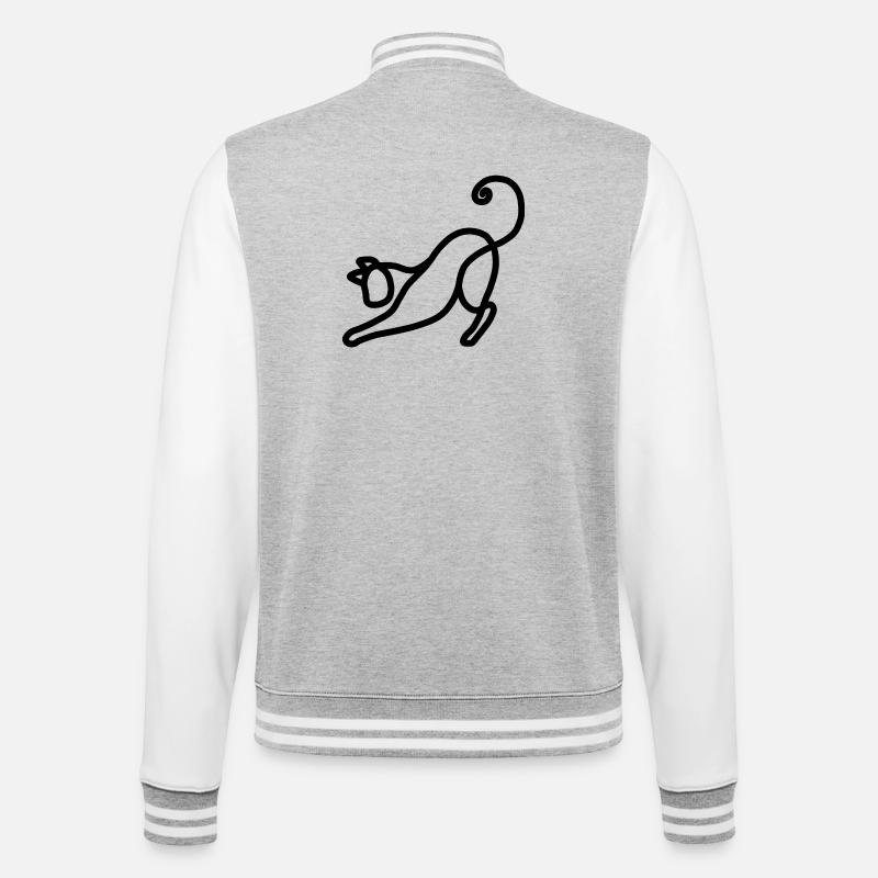 Minimalist Cat - College Sweat Jacket - heather grey/white