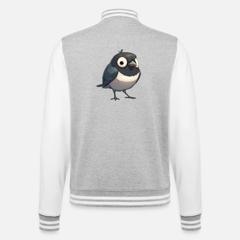 Elstern Elster - College-Sweatjacke - Grau meliert/Weiß