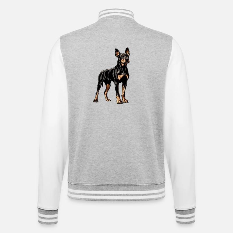 Doberman - Veste Teddy - gris chiné / blanc