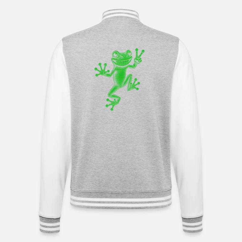tree frog - College Sweat Jacket - heather grey/white