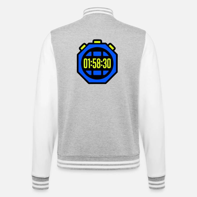 Stopwatch Best Time Half Marathon - College Sweat Jacket - heather grey/white