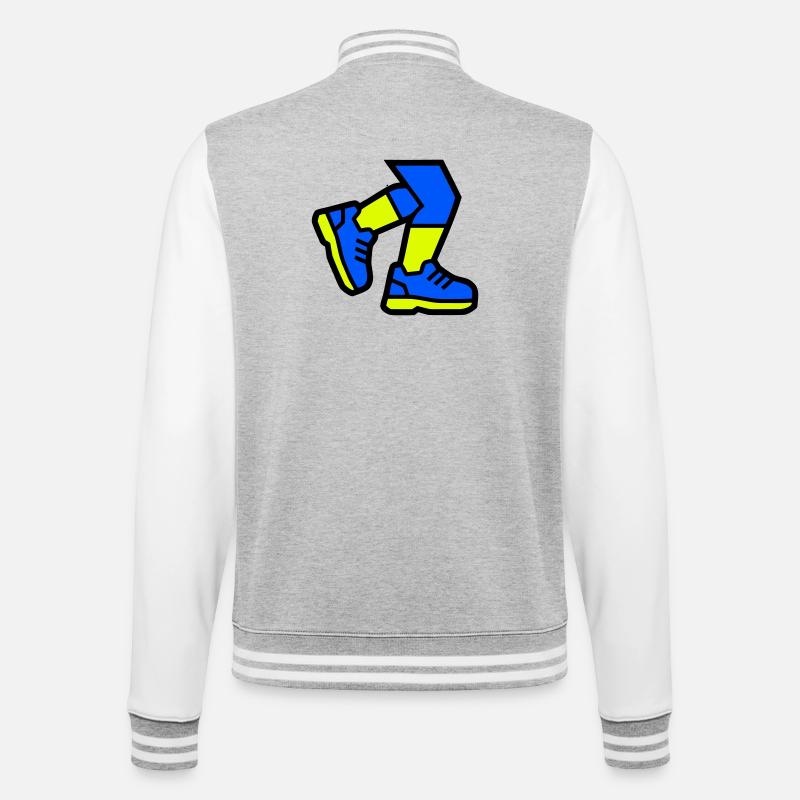 Dynamische Läufer Beine Joggen - College-Sweatjacke - Grau meliert/Weiß