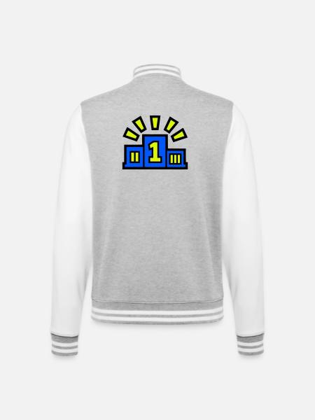 Winner Podium Place 1 Champion - College Sweat Jacket - heather grey/white