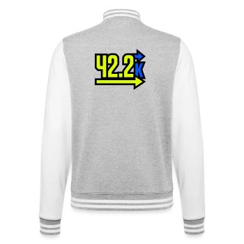  Stolzer 42.2k Marathon Finisher - College-Sweatjacke - Grau meliert/Weiß - Hinten - Marisol (170cm)