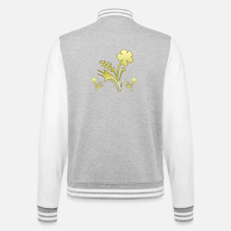 Flowers - College Sweat Jacket - heather grey/white