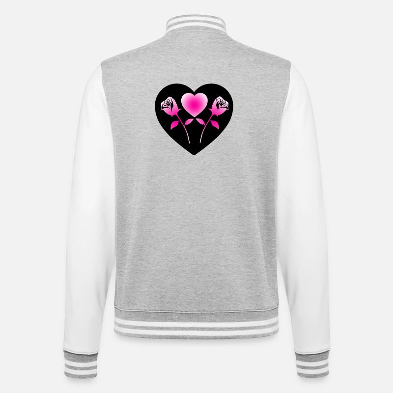 Roses - Veste Teddy - gris chiné / blanc