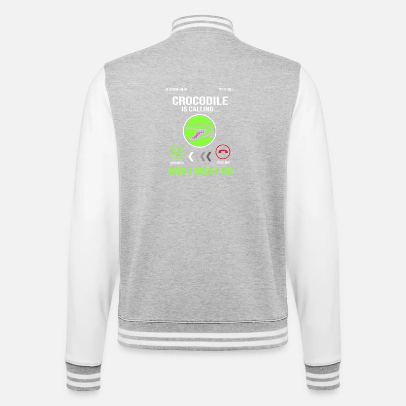 Crocodile Hunting Hunter Hunting - College Sweat Jacket - heather grey/white