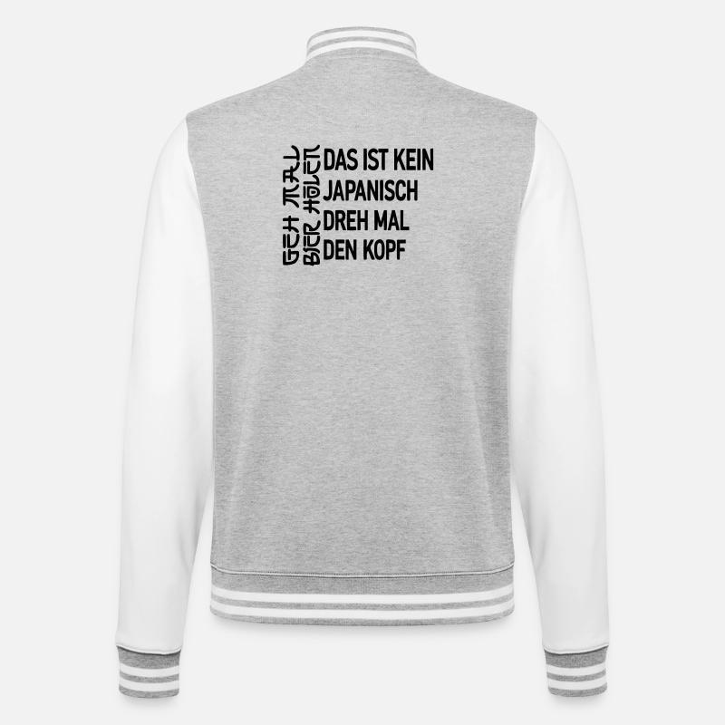 Go get a beer - College Sweat Jacket - heather grey/white