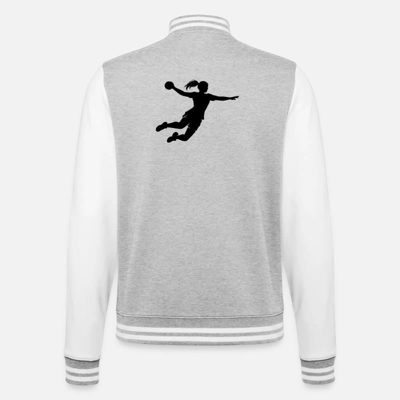 Handball - Veste Teddy - gris chiné / blanc