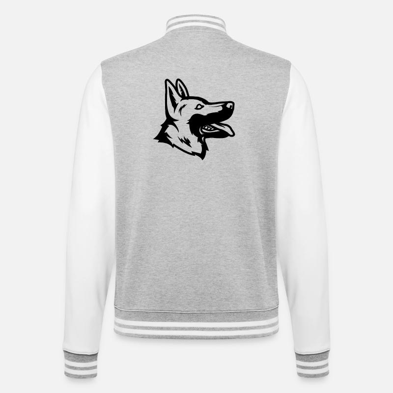 German Shepherd - College Sweat Jacket - heather grey/white