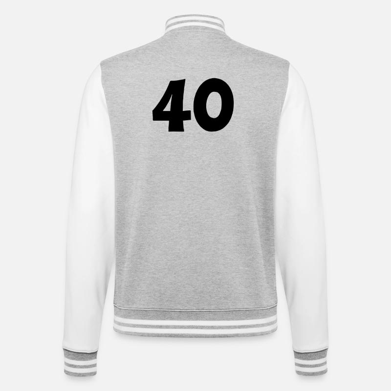 40 - College Sweat Jacket - heather grey/white