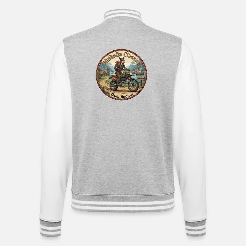 Walhalla Classics - Team Ragnar - College-Sweatjacke - Grau meliert/Weiß
