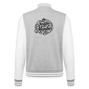 Team Mitglied - College-Sweatjacke - Grau meliert/Weiß - Hinten - Marisol (170cm)