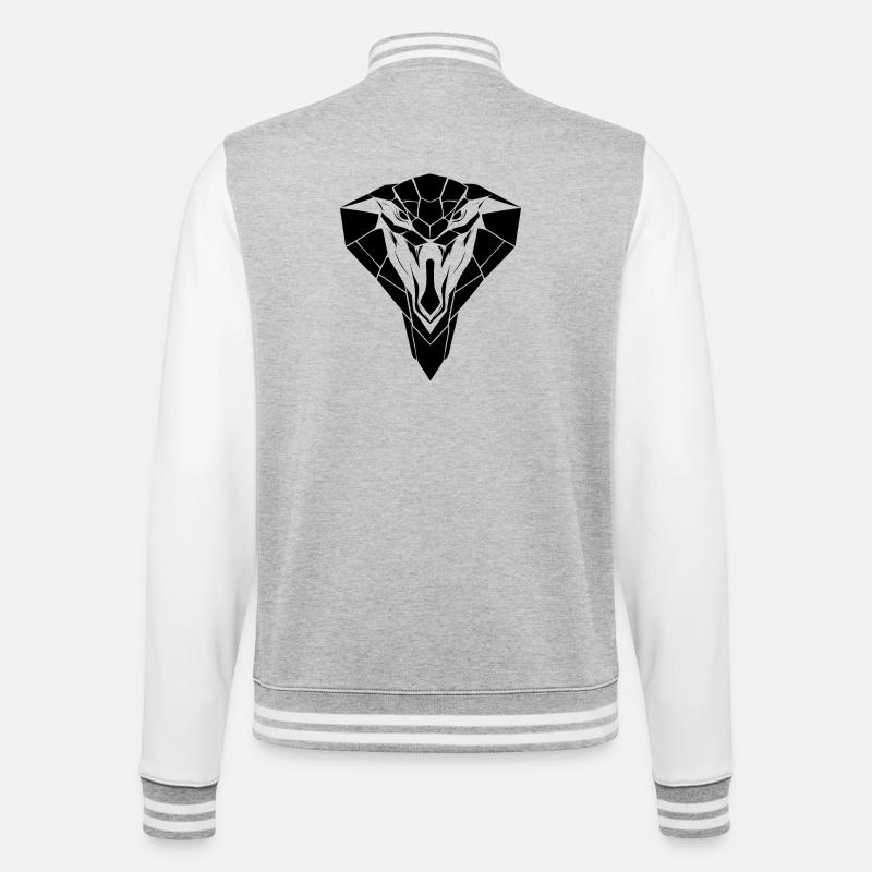 Style Cobra – Danger & Élégance - Veste Teddy - gris chiné / blanc
